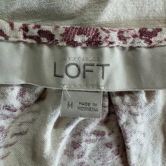 Ann Taylor LOFT Paisley Tank Top M Beige Burgundy - Picture 4 of 5